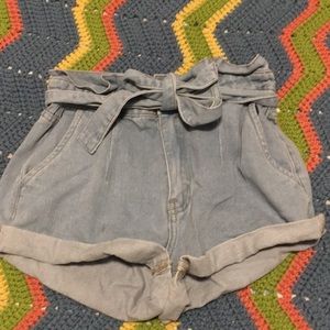 Tie waist Jean shorts